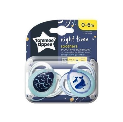 Tommee Tippee Beruhigungssauger Night 0-6m, 2 Stk