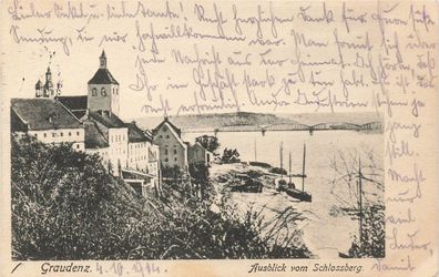 Ausblick vom Schlossberg Graudenz Pommern Postkarte AK 1914