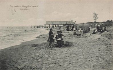 Damenbad in Ostseebad Berg-Dievenow Pommern Postkarte AK 1912