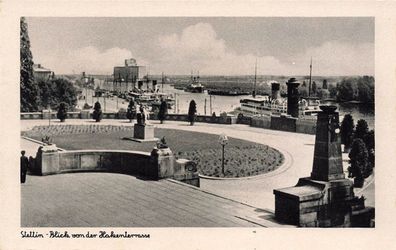 Blick von der Hakenterrasse Stettin Pommern Postkarte AK