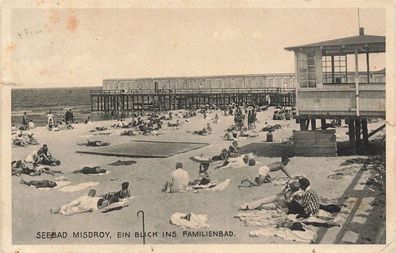 Ein Blick ins Familienbad Seebad Misdroy Pommern Postkarte AK 1929