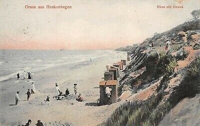 Gruss aus Henkenhagen Düne mit Strand Postkarte AK 1909