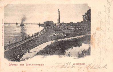 Gruss aus Swinemünde Leuchtturm Postkarte AK 1901