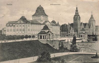 Hakenterrasse in Stettin Pommern Postkarte AK 1916