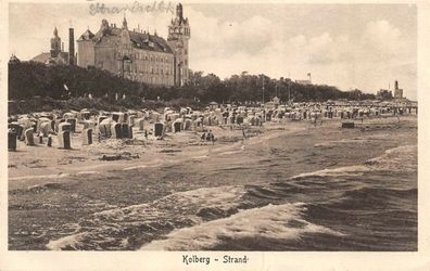 Kolberg Strand Postkarte AK 1926