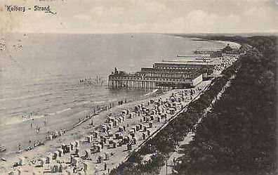 Kolberg Strand Postkarte 1925