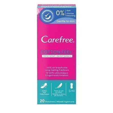 Carefree Cotton Feel Slipeinlagen, 20 Stück