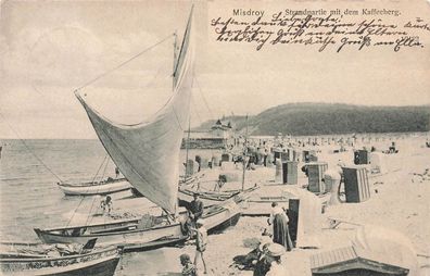 Misdroy (Miedzyzdroje) Strandpartie mit dem Kaffeeberg Postkarte AK 1905