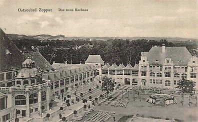 Ostseebad Zoppot Das neue Kurhaus Postkarte AK 1910