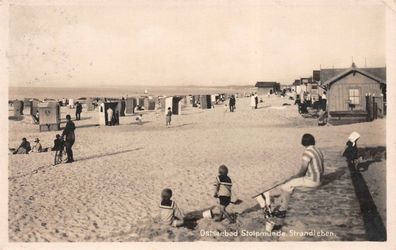 Ostseebad Stolpmünde Strandleben Postkarte AK 1928