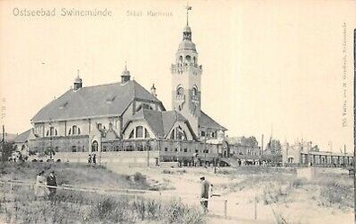 Ostseebad Swinemünde Städt. Kurhaus Postkarte AK