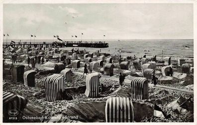 Ostseebad Kolberg-Strand Postkarte AK 1937