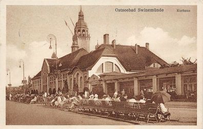 Ostseebad Swinemünde Kurhaus Bänke AK 1934