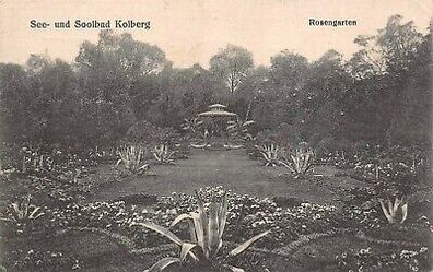 See- und Solbad Kolberg Rosengarten Postkarte AK 1925