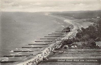 Seebad Horst Niechorze Pommern Blick von Leuchtturm Fotokarte1936