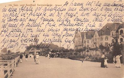 See- und Soolbad Swinemünde Strand Postkarte AK 1914