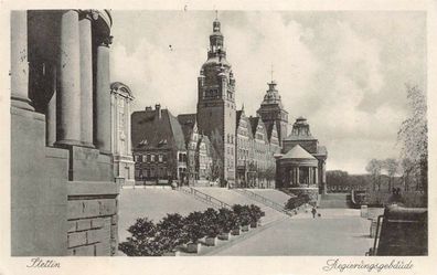 Stettin Regierungsgebäude Postkarte AK 1937