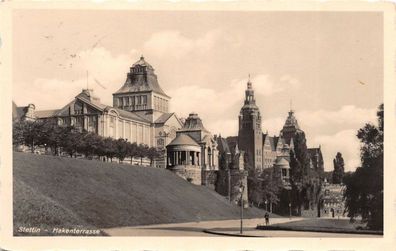 Stettin Hakenterrasse Postkarte 1937