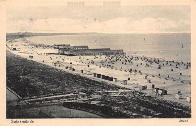 Swinemünde Strand Postkarte AK 1929