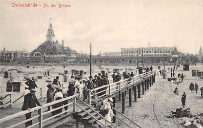 Swinemünde An der Brücke Postkarte AK