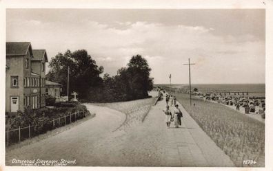 Strand Ostseebad Dievenow Pommern Postkarte AK