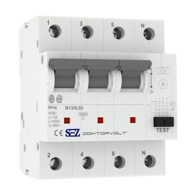 FI/ LS B13 30mA 4p 10kA RCBO VDE FI/ LS-Schalter FI-Schalter LS-Schalter 9944