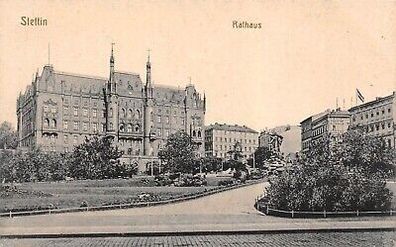 Stettin Rathaus Postkarte AK