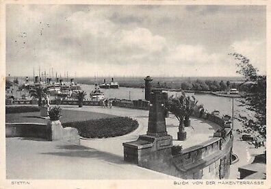 Stettin Blick von der Hakenterrasse Postkarte AK 1933