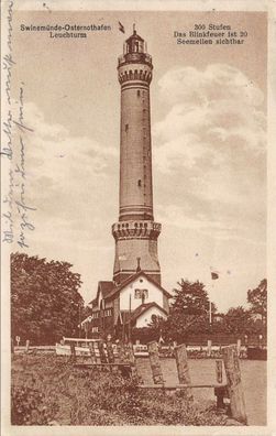 Swinemünde-Osternothafen Leuchturm Blinkfeuer 300 Stufen Postkarte AK 1930