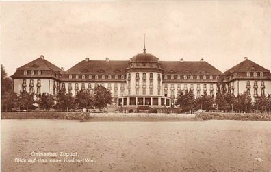 Ostseebad Zoppot Blick auf das neue Kasino-Hotel Postkarte AK