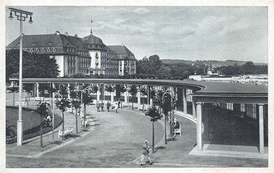 Ansicht Ostseebad Zoppot Kolonnaden u. Kasino Postkarte AK