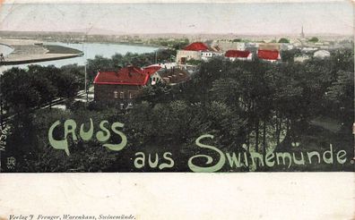 Gruss aus Swinemünde Stadtansicht Pommern Postkarte AK 1910