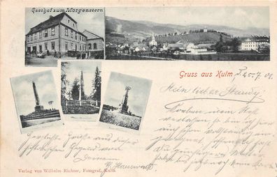 Kulm Pommern Gasthaus zum Morgenstern, Denkmal, Postkarte 1901