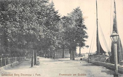 Ostseebad Berg Dievenow i. Pom. Promenade am Bodden Postkarte AK 1920