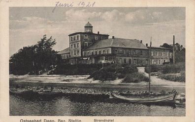 Strandhotel Ostseebad Deep bei Stettin Pommern Postkarte AK