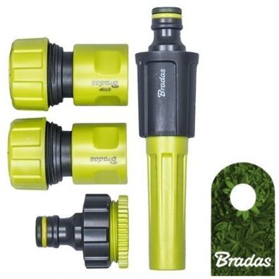 4-teiliges Sprühset Gartenschlauch Schnellkupplung für Schlauch 3/4" BRADAS