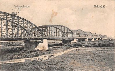 Graudenz / Grudziadz Weichselbrücke Postkarte 1913