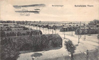 Thorn Westpreussen Flugzeug über Schießplatz Postkarte