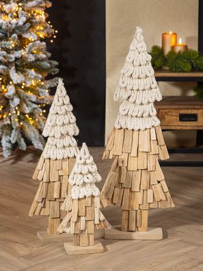 Gilde Standrelief, Tannenbaum, "Corda", Holz, naturfarben, , L. 8 cm, B. 20 cm,