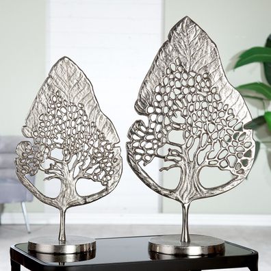 GILDE Skulptur, Baum, "Tree", Aluminium, silberfarben, , B. 28 cm, H. 51 cm 48046