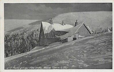 Riesengebirge Alte Schles. Baude 1168 m ü. M Postkarte AK 1943