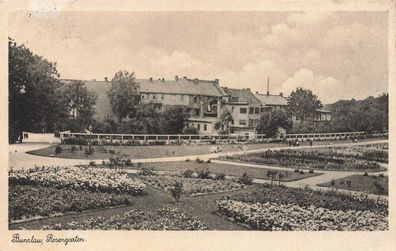 Rosengarten in Bunzlau Boleslawiec Schlesien Postkarte AK