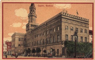 Rathaus in Oppeln Opole Schlesien Postkarte AK 1920