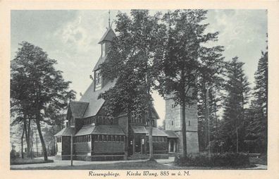 Schlesien Riesengebirge Kirche Wang Postkarte Beschriftet