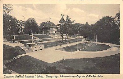 Sprottau (Szprotawa) Schlesien Schwimmbad Postkarte 1939