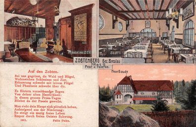 Zobtenberg Bez. Breslau Schesien Neue Baude Restaurant Postkarte