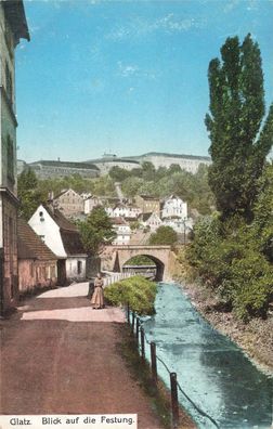 Ansicht Festung in Glatz Schlesien Postkarte AK