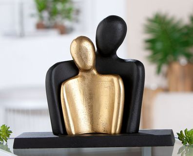 Gilde Skulptur, Paar, "Couple", Paarmotiv, Aluminium, schwarz, VE 1, L. 8 cm, B