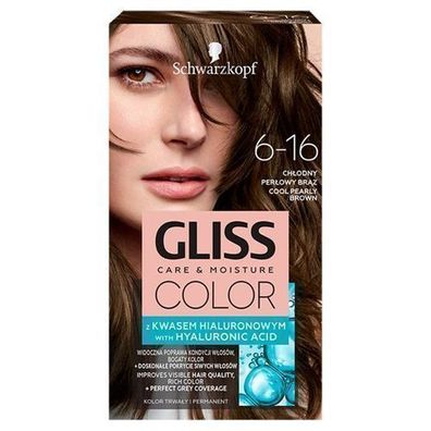 Schwarzkopf Gliss Color Haarfarbe mit Hyaluronsäure - Kéhles Perlmutt Braun 6-16, 120