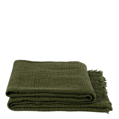 Zoeppritz Basis Honeybee huntergreen throw 675 100% Linen 130x180 100350